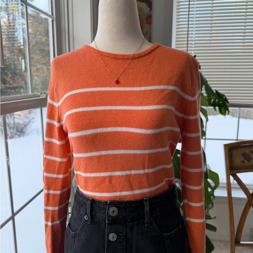 Orange Striped J. Jill Sweater Size S